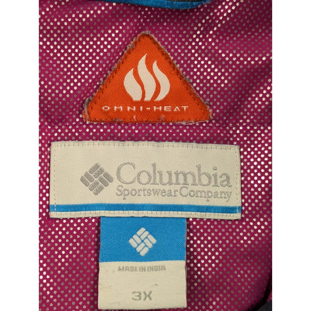 Columbia Omni-Heat Omni-Tech Winter Jacket Womens 3X Gray Pink Ski Coat - Picture 4 of 12